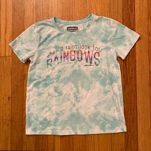 🌈 Kids rainbow t shirt by Eddie Bauer size L